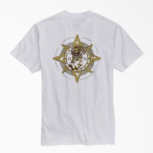 White Dickies Vincent Alvarez Graphic Men's T-Shirt | 187-YNJVTC