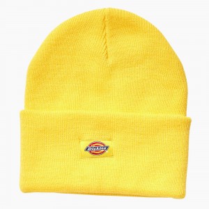 Yellow Dickies Breast Cancer Awareness Cuffed Knit Men's Beanie | 095-XBHDQU