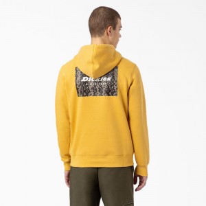 Yellow Dickies Camden Box Graphic Men's Hoodie | 031-FDXCPR