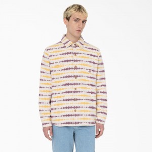 Yellow Dickies Falkville Long Sleeve Men's Shirt | 203-QLHBNW