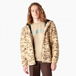 Yellow Dickies Skateboarding Fleece Men's Jacket | 128-WUXMYV