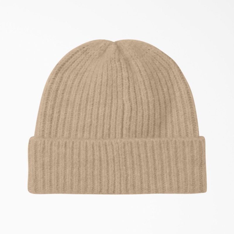 Beige Dickies Brewton Men's Beanie | 467-MIPRVG