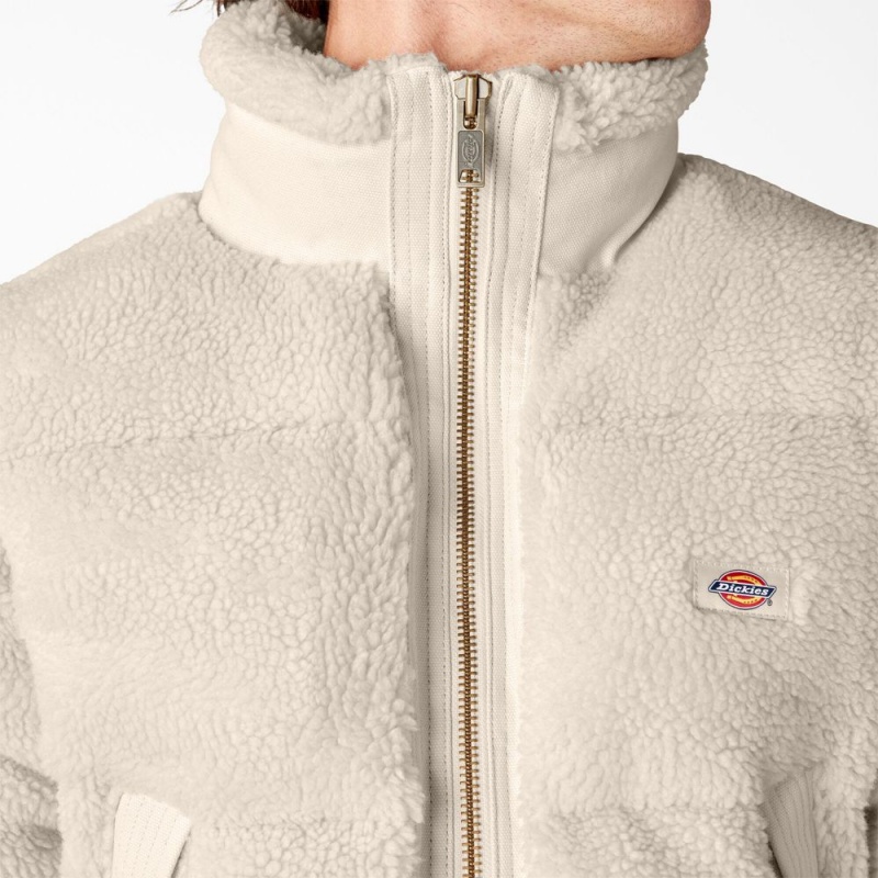 Beige Dickies Mount Hope Puffer Men's Jacket | 197-OSGVWM