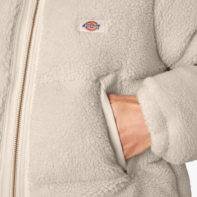 Beige Dickies Mount Hope Puffer Men's Jacket | 197-OSGVWM