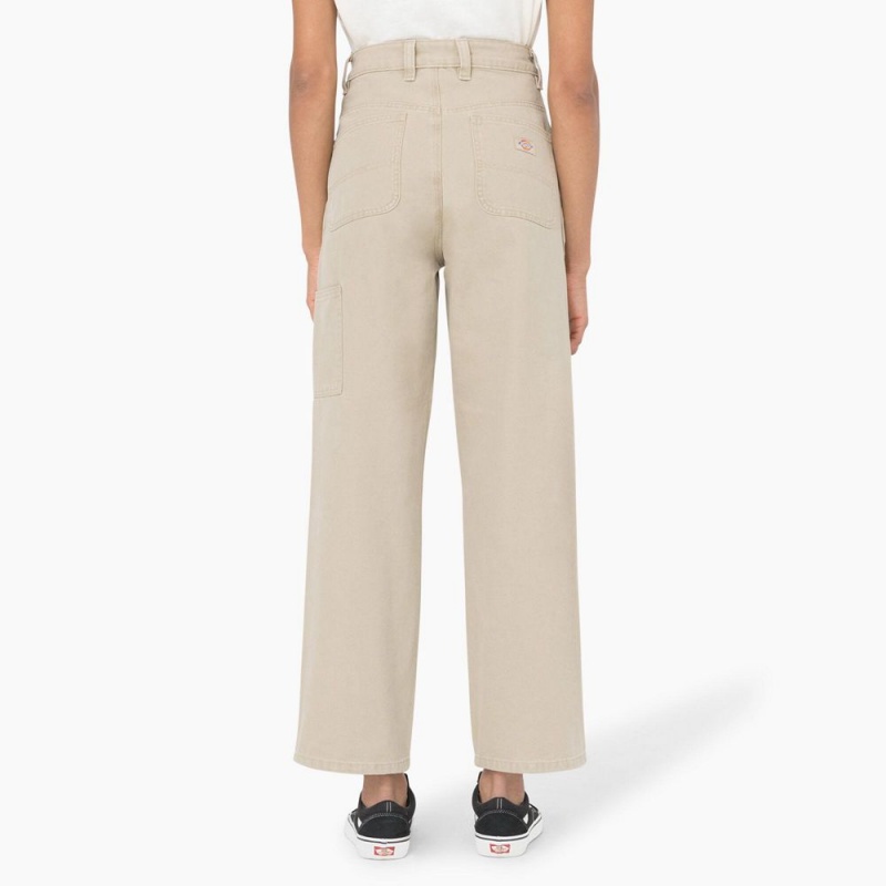 Beige Dickies Regular Fit Duck Women's Pants | 241-HOIYBM