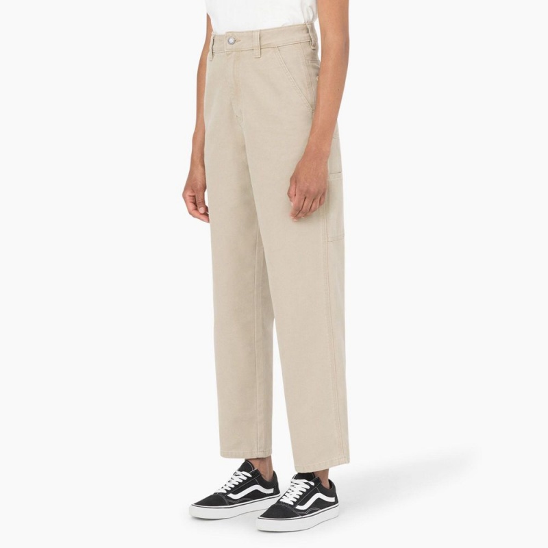 Beige Dickies Regular Fit Duck Women's Pants | 241-HOIYBM