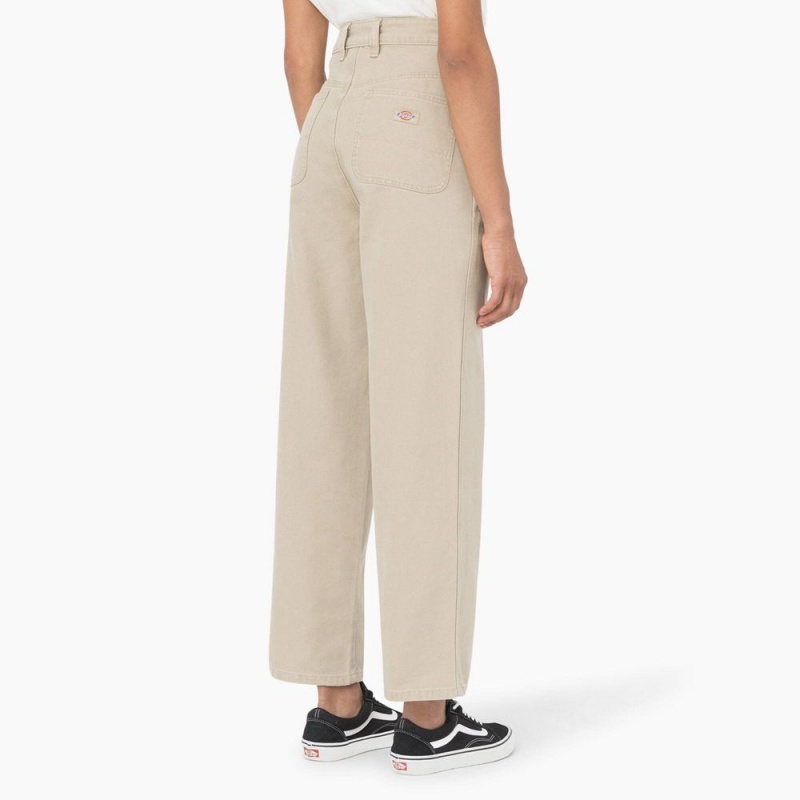 Beige Dickies Regular Fit Duck Women's Pants | 241-HOIYBM