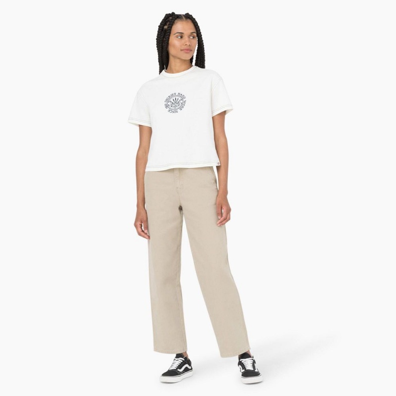 Beige Dickies Regular Fit Duck Women's Pants | 241-HOIYBM