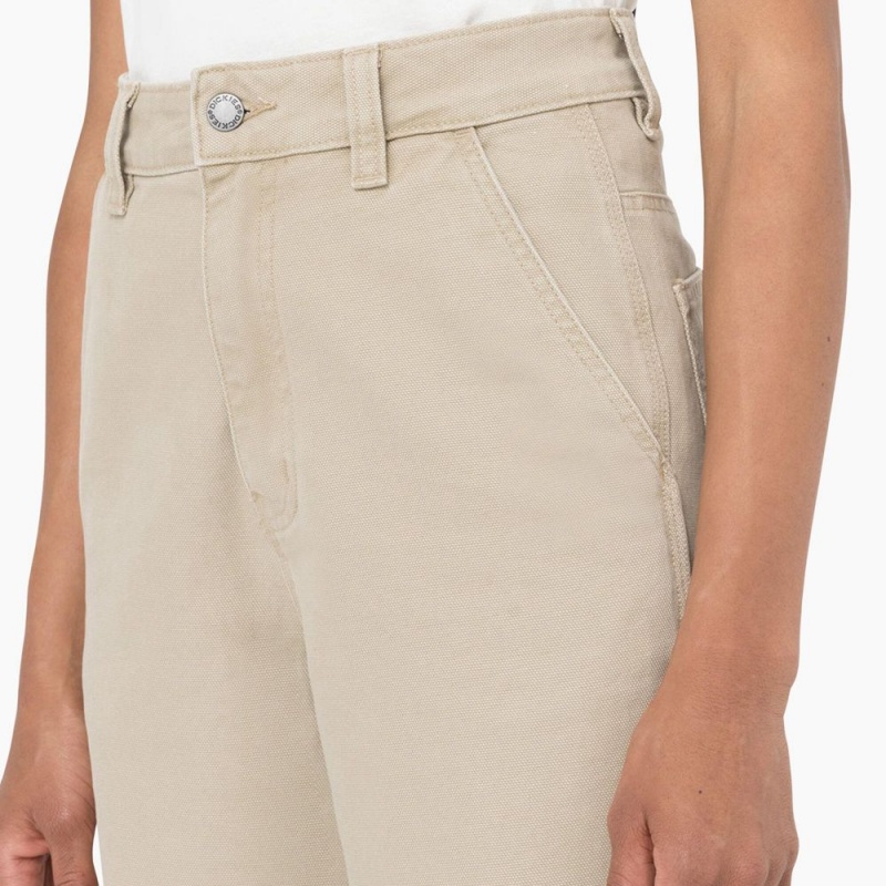 Beige Dickies Regular Fit Duck Women's Pants | 241-HOIYBM