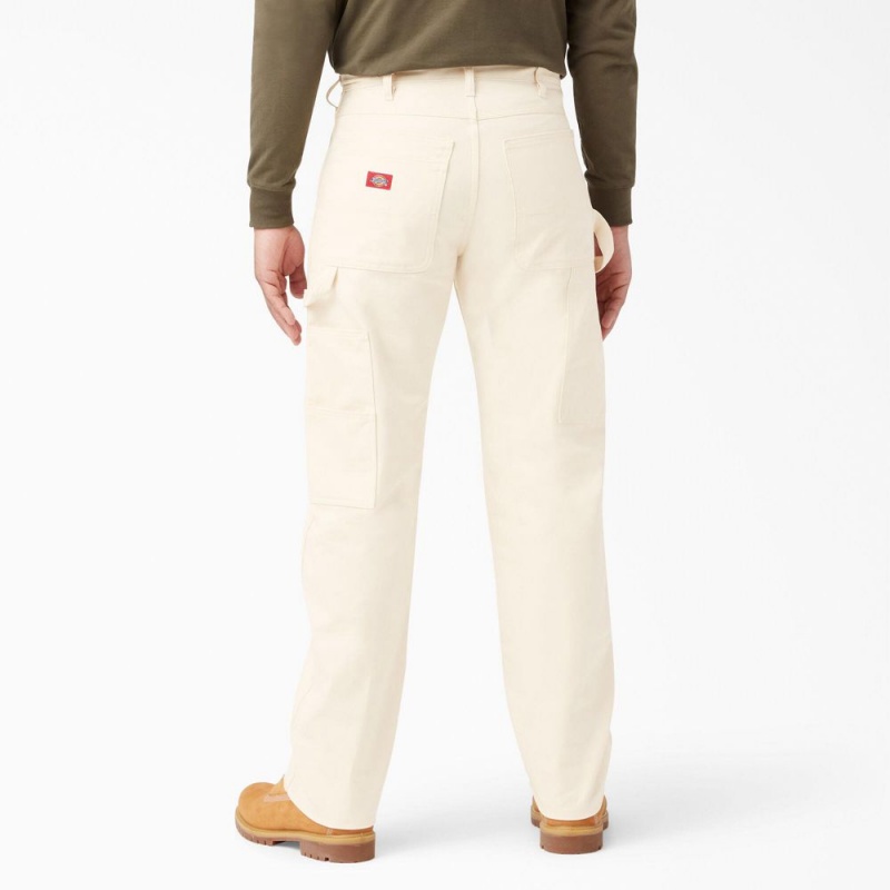 Beige Dickies Relaxed Fit Straight Leg Painter's Men's Pants | 321-DLHMIN