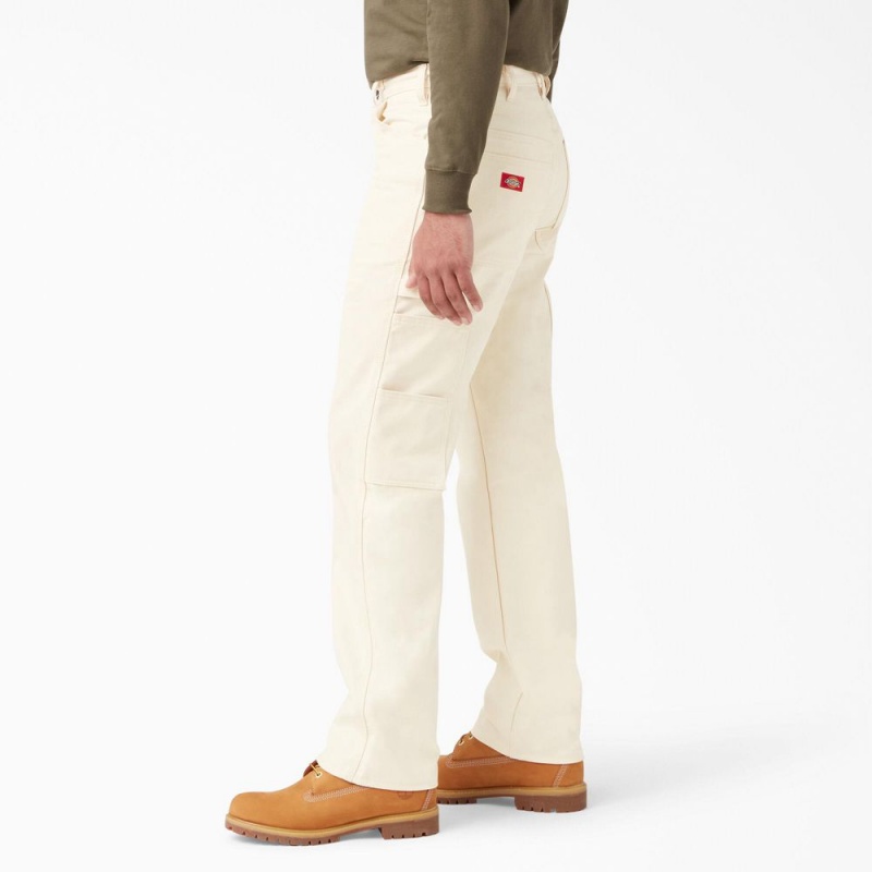 Beige Dickies Relaxed Fit Straight Leg Painter's Men's Pants | 321-DLHMIN