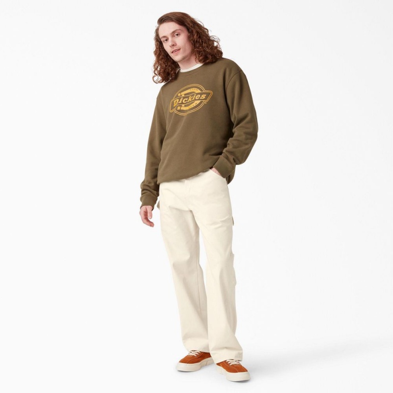 Beige Dickies Relaxed Fit Straight Leg Painter's Men's Pants | 321-DLHMIN