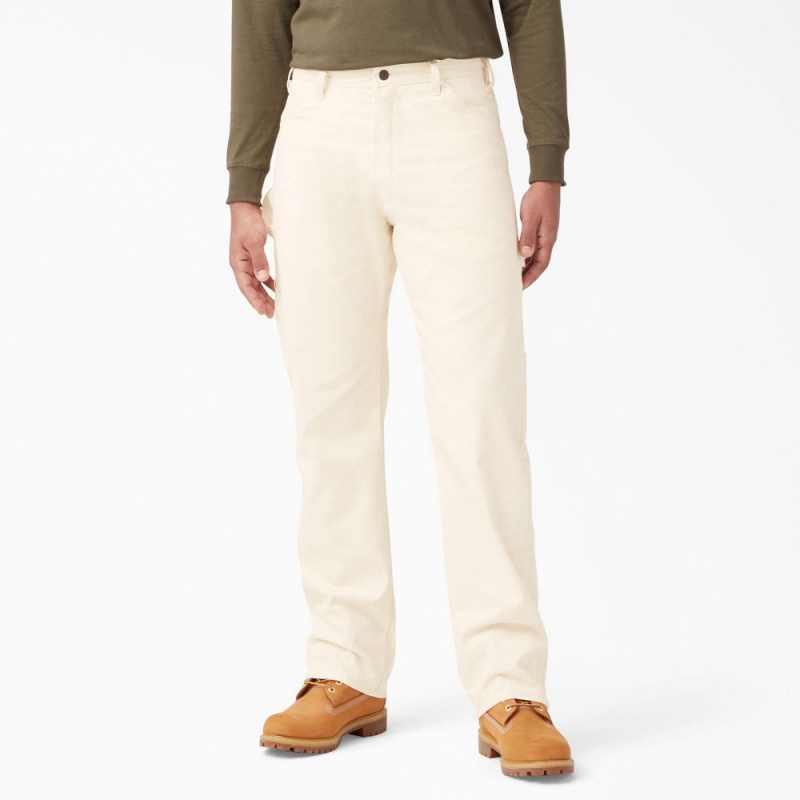 Beige Dickies Relaxed Fit Straight Leg Painter\'s Men\'s Pants | 321-DLHMIN