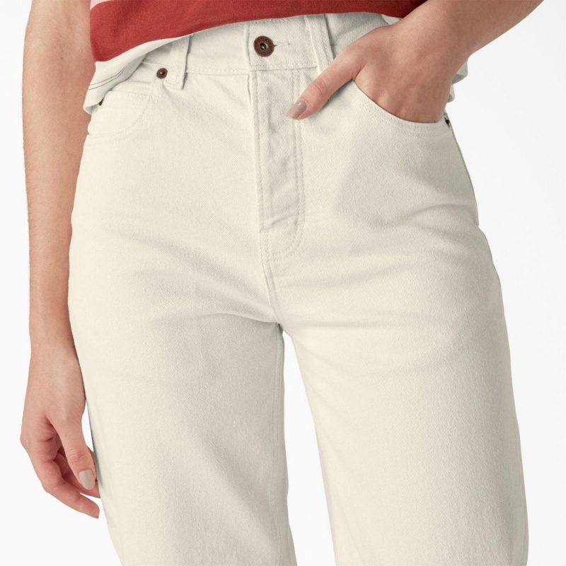 Beige Dickies Thomasville Relaxed Fit Women's Jeans | 938-IDHETX