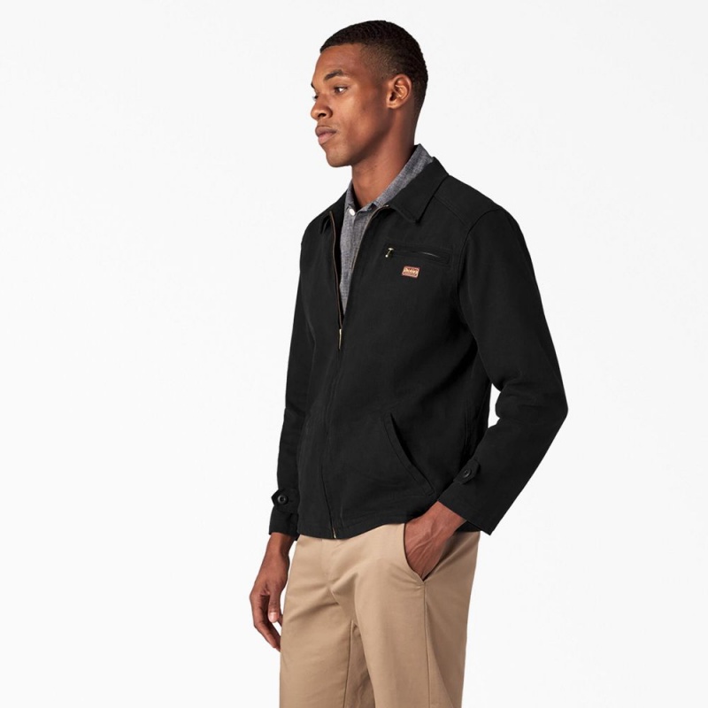 Black Dickies 1922 Brushed Twill Men's Jacket | 805-XBCFMO