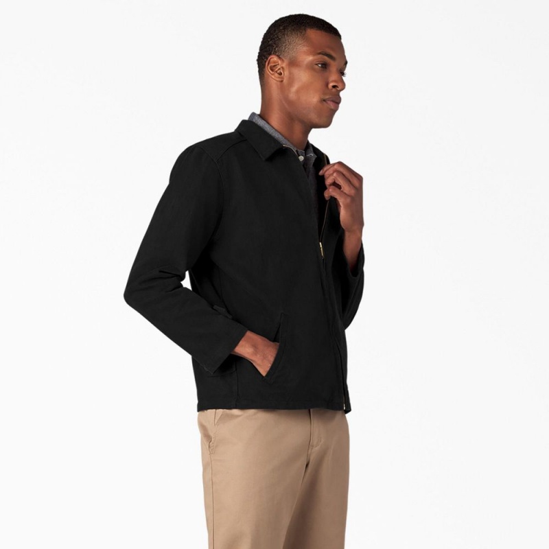 Black Dickies 1922 Brushed Twill Men's Jacket | 805-XBCFMO