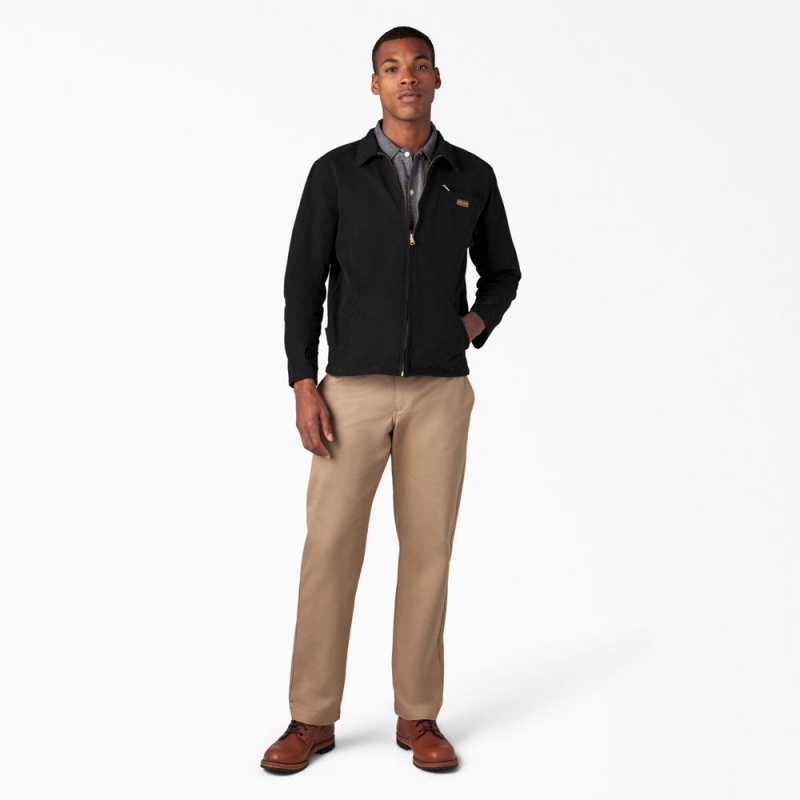 Black Dickies 1922 Brushed Twill Men's Jacket | 805-XBCFMO