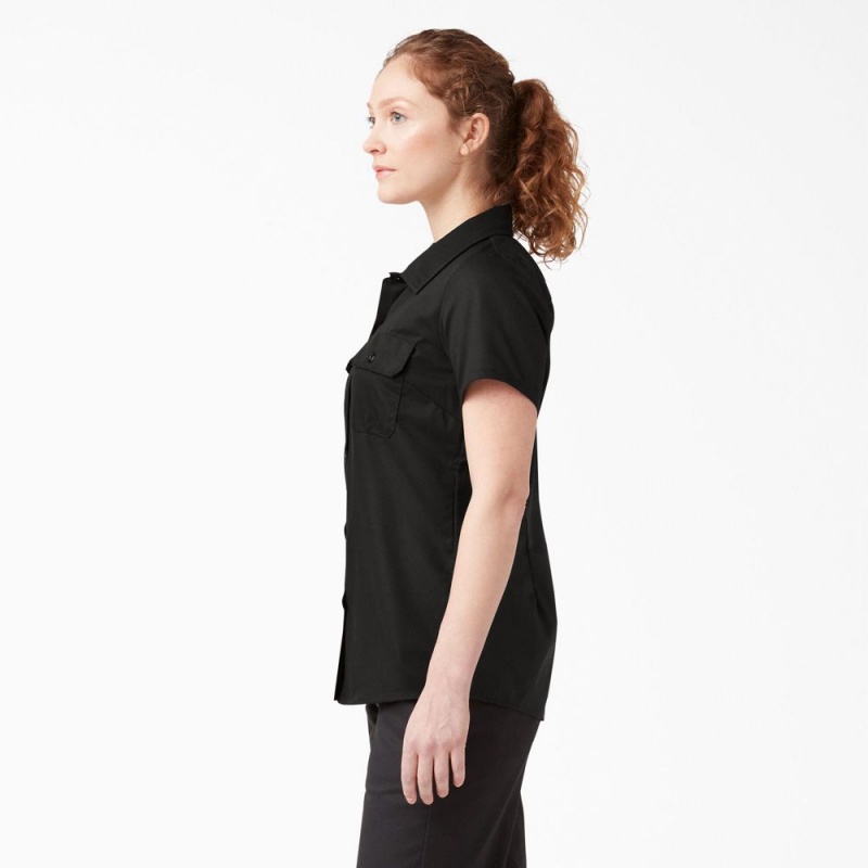 Black Dickies 574 Original Women's Work Shirts | 432-ITAPVN