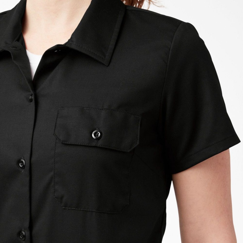 Black Dickies 574 Original Women's Work Shirts | 432-ITAPVN