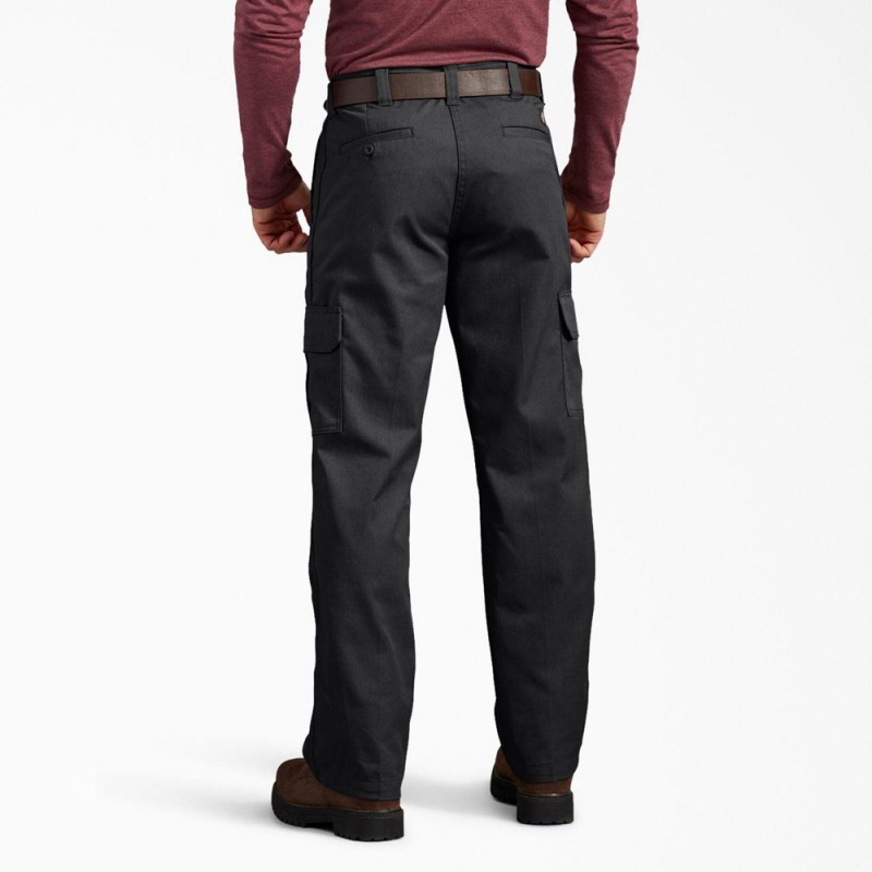 Black Dickies Active Waist Regular Fit Men's Cargo Pants | 890-QODICP