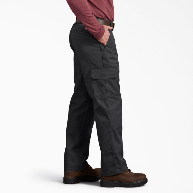 Black Dickies Active Waist Regular Fit Men's Cargo Pants | 890-QODICP