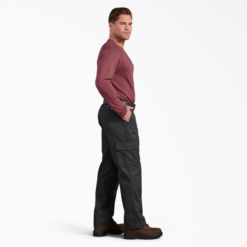 Black Dickies Active Waist Regular Fit Men's Cargo Pants | 890-QODICP