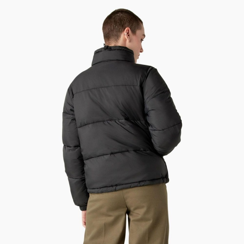 Black Dickies Atlanta Puffer Women's Jacket | 613-DAUZJT