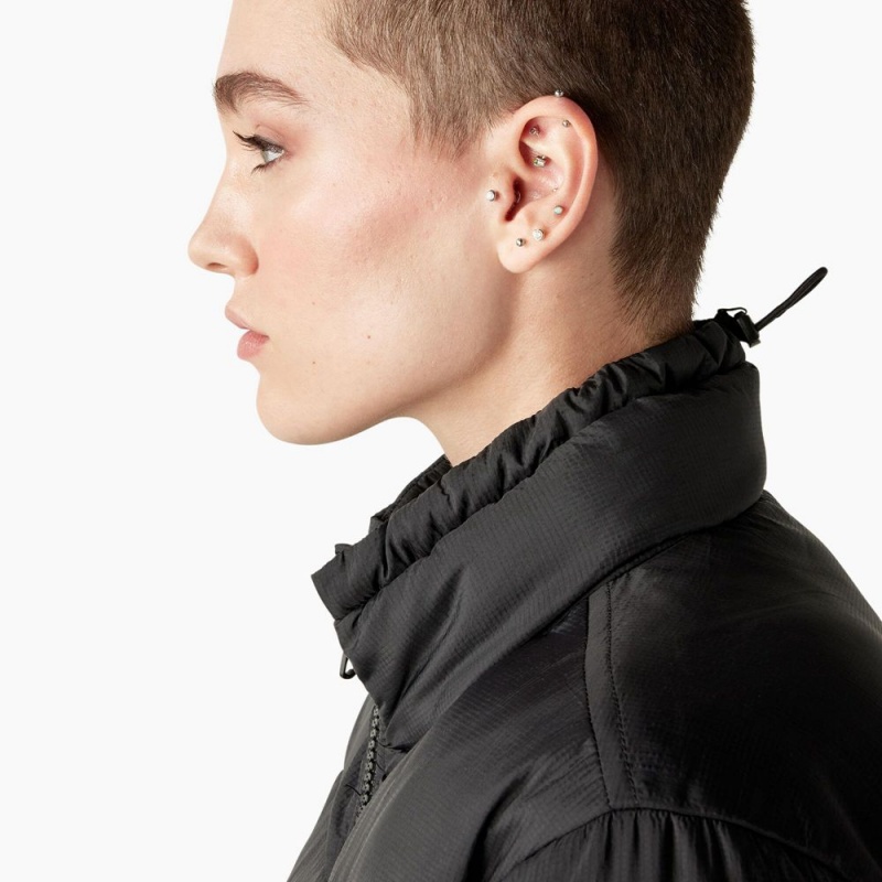 Black Dickies Atlanta Puffer Women's Jacket | 613-DAUZJT