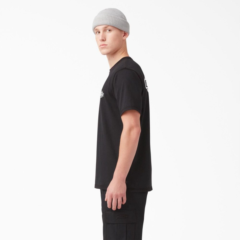 Black Dickies Back Logo Graphic Men's T-Shirt | 470-GXCEUB