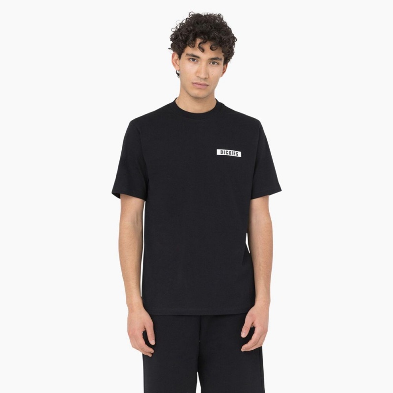 Black Dickies Baker City Short Sleeve Men's T-Shirt | 784-YMULDO