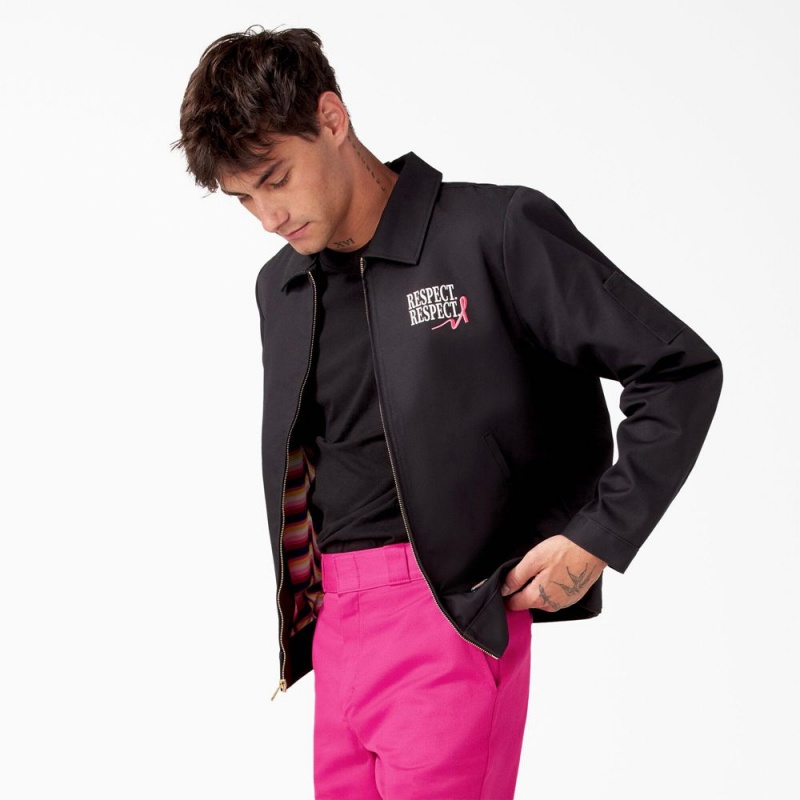 Black Dickies Breast Cancer Awareness Eisenhower Men's Jacket | 402-NIJTCL