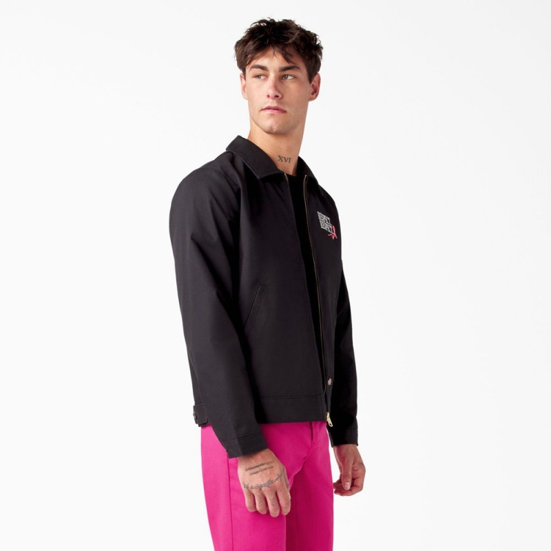 Black Dickies Breast Cancer Awareness Eisenhower Men's Jacket | 402-NIJTCL