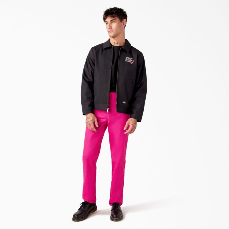 Black Dickies Breast Cancer Awareness Eisenhower Men's Jacket | 402-NIJTCL