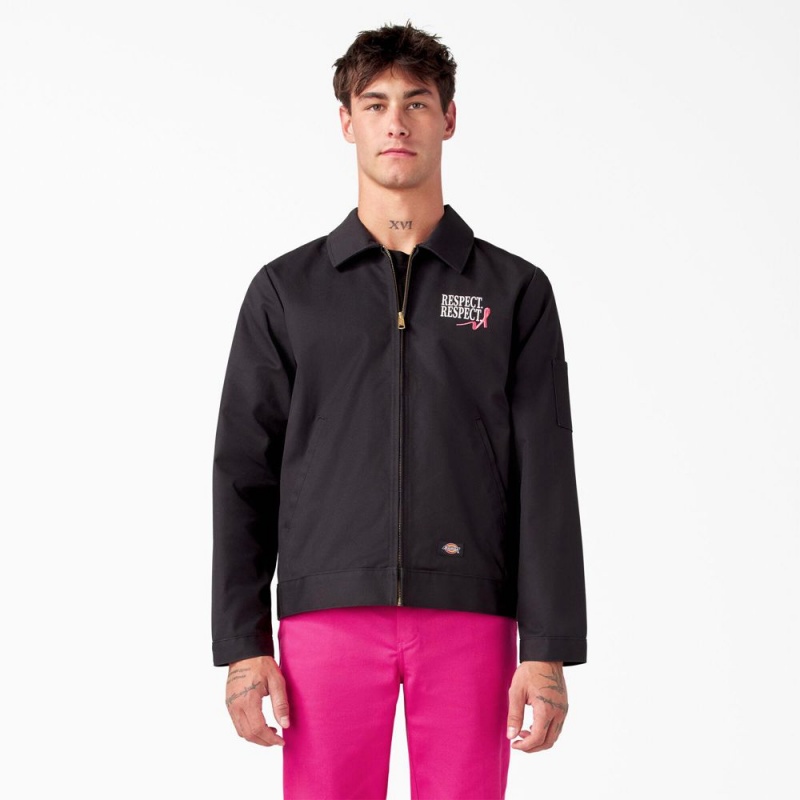 Black Dickies Breast Cancer Awareness Eisenhower Men\'s Jacket | 402-NIJTCL