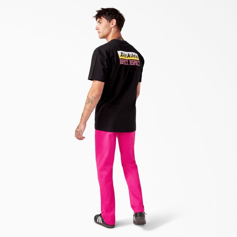 Black Dickies Breast Cancer Awareness Heavyweight Men's T-Shirt | 304-DLWOKX