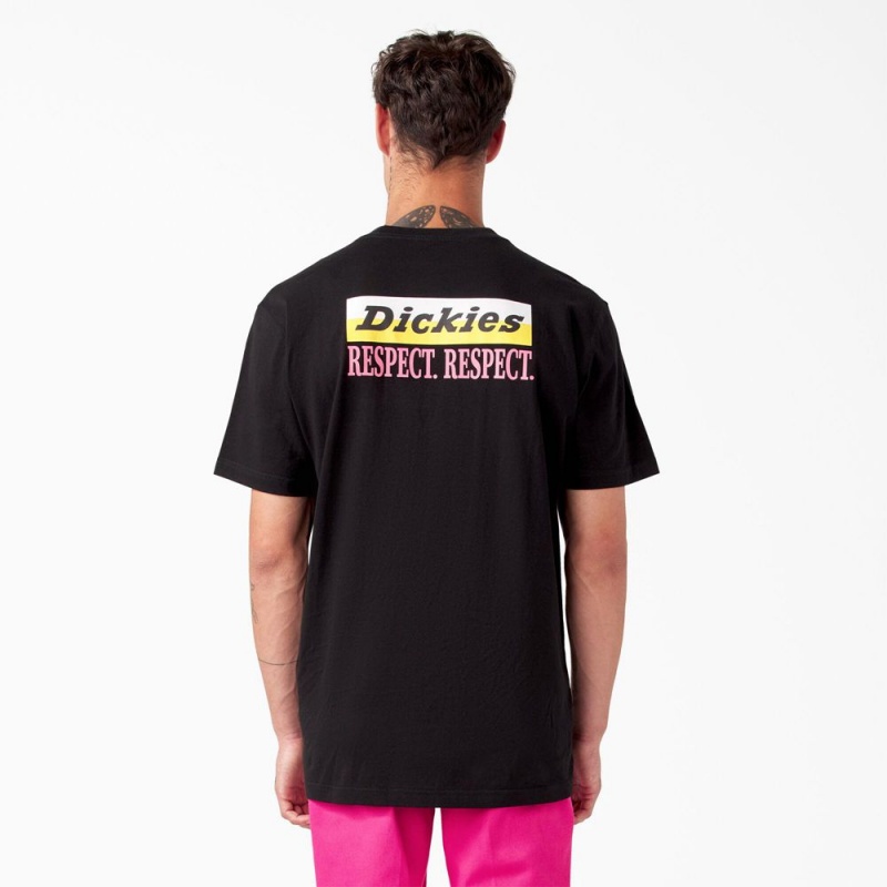 Black Dickies Breast Cancer Awareness Heavyweight Men\'s T-Shirt | 304-DLWOKX