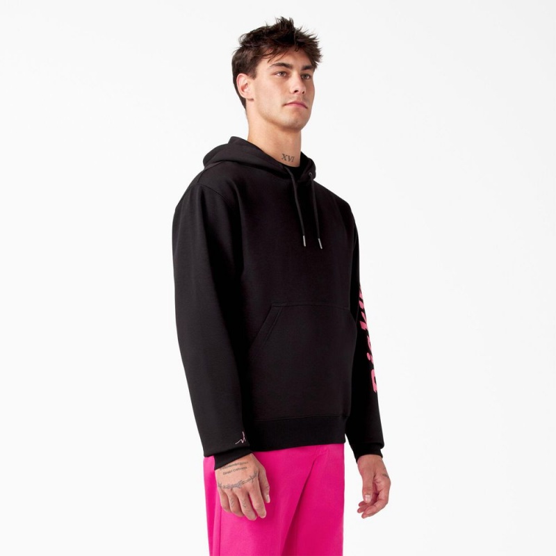 Black Dickies Breast Cancer Awareness Logo Men's Hoodie | 317-TOMYQE