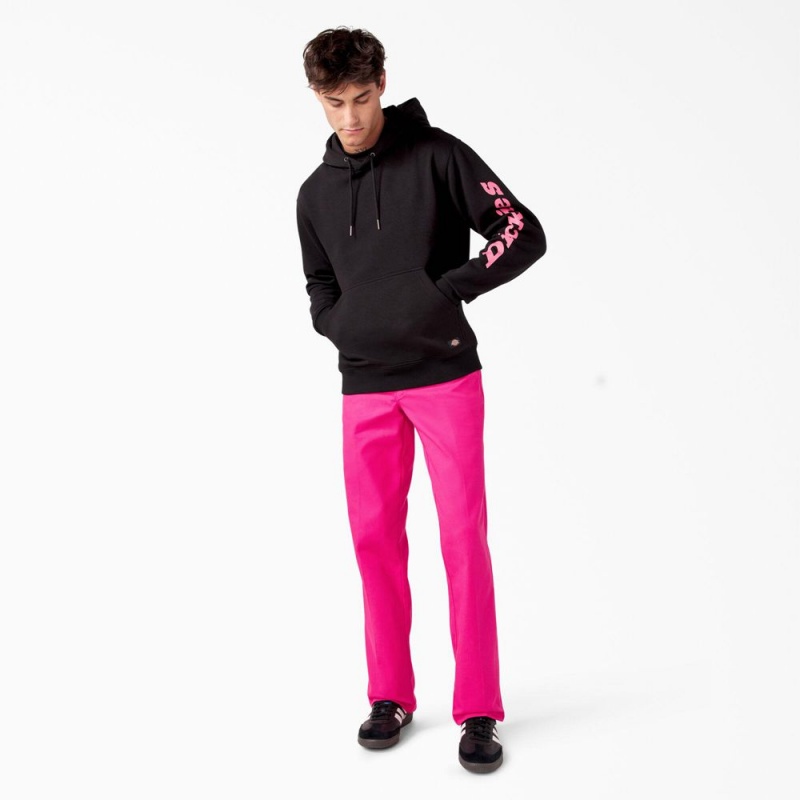 Black Dickies Breast Cancer Awareness Logo Men's Hoodie | 317-TOMYQE