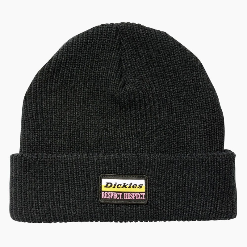 Black Dickies Breast Cancer Awareness Patch Men\'s Beanie | 398-MTSRDW