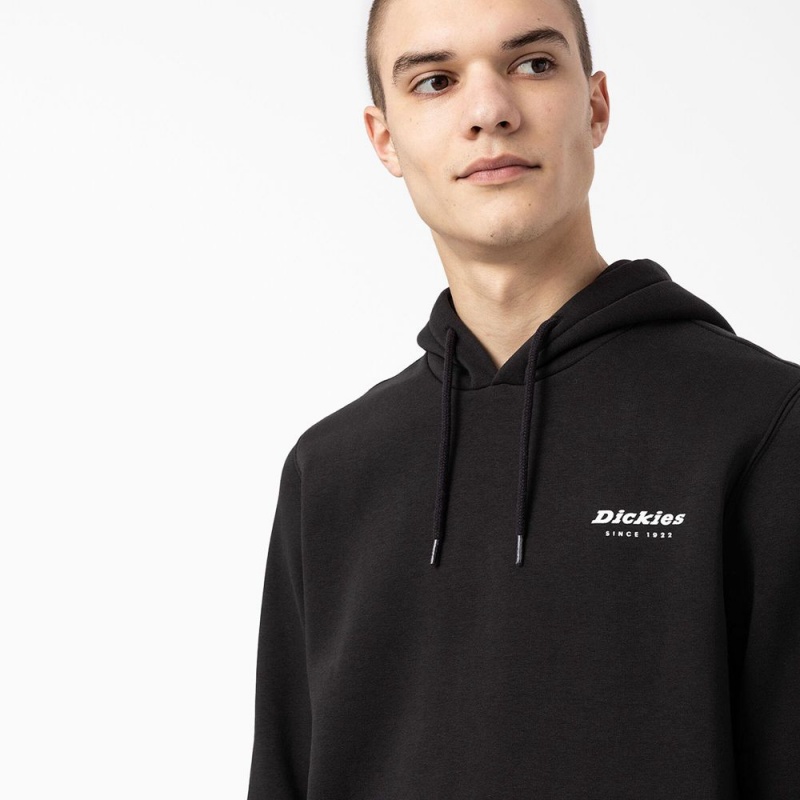 Black Dickies Camden Box Graphic Men's Hoodie | 109-OJNASE