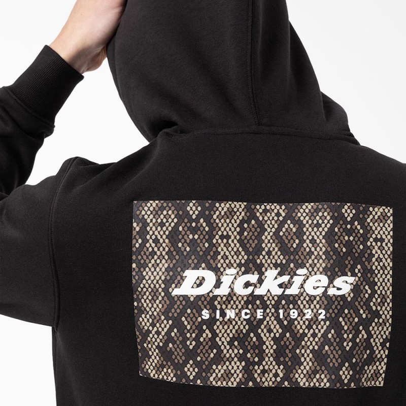 Black Dickies Camden Box Graphic Men's Hoodie | 109-OJNASE