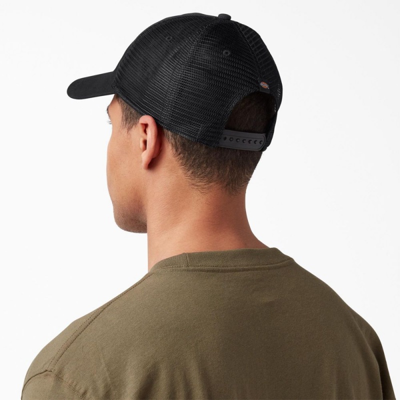 Black Dickies Canvas Trucker Women's Hat | 678-ONTYGD