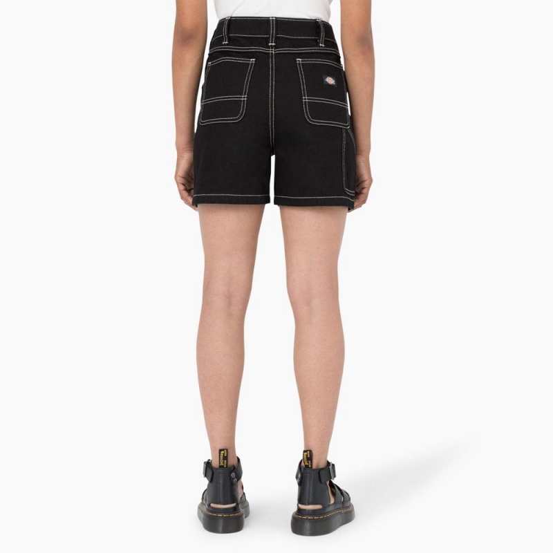 Black Dickies Carpenter Jean Women's Shorts | 951-XBTPUW