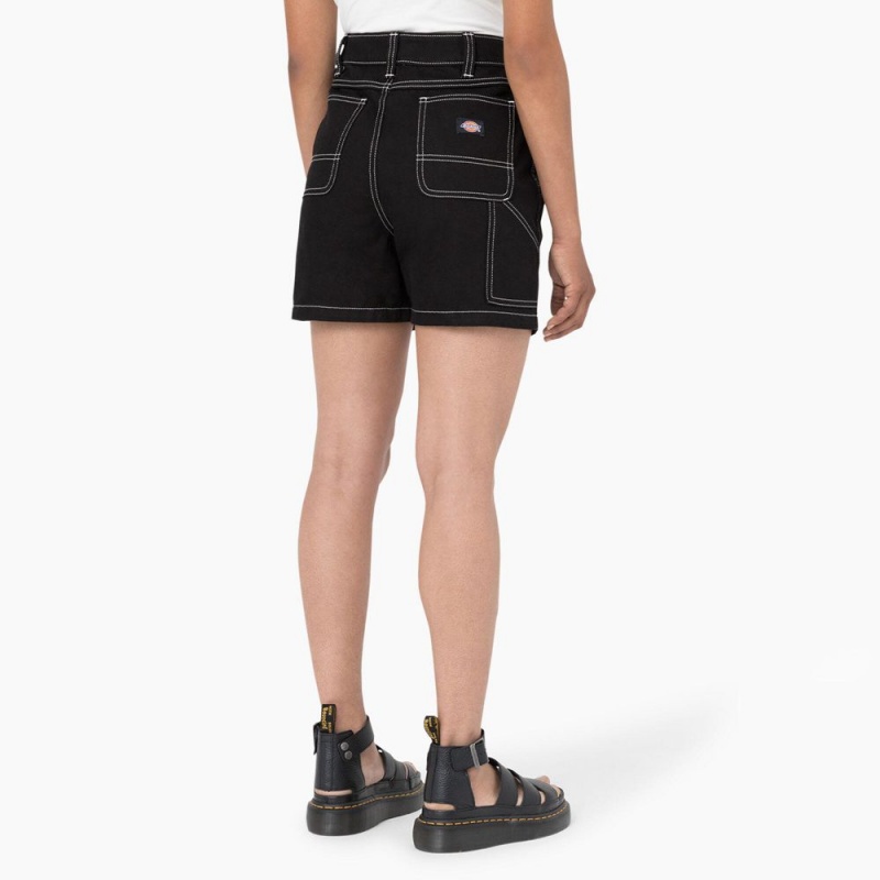 Black Dickies Carpenter Jean Women's Shorts | 951-XBTPUW