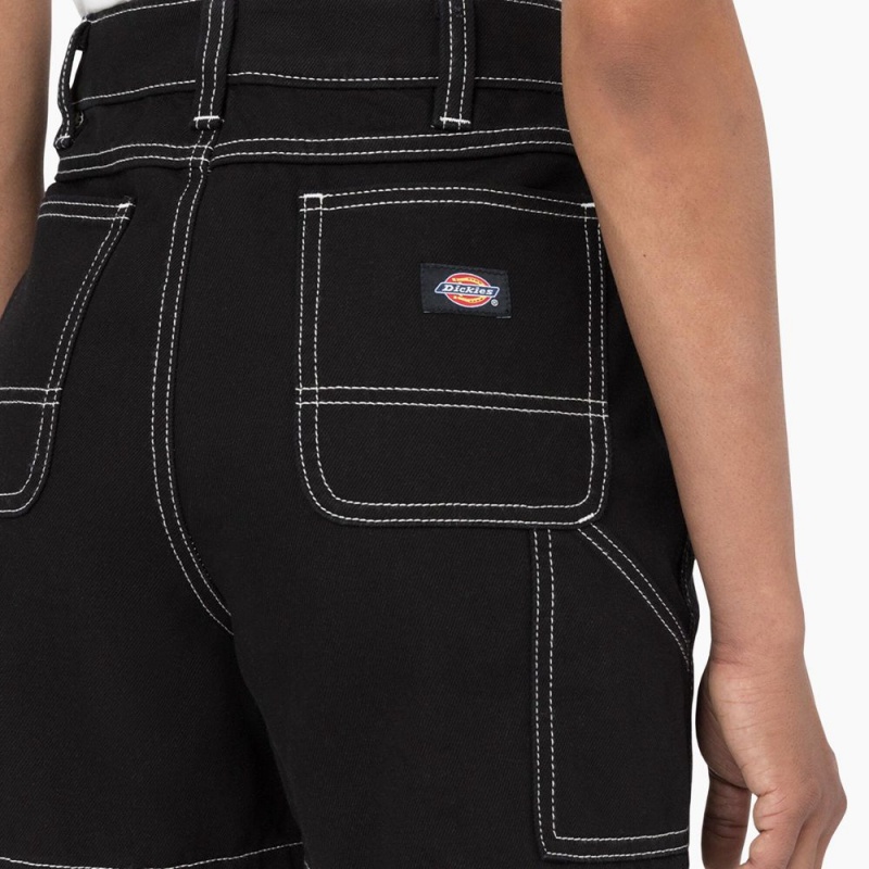 Black Dickies Carpenter Jean Women's Shorts | 951-XBTPUW