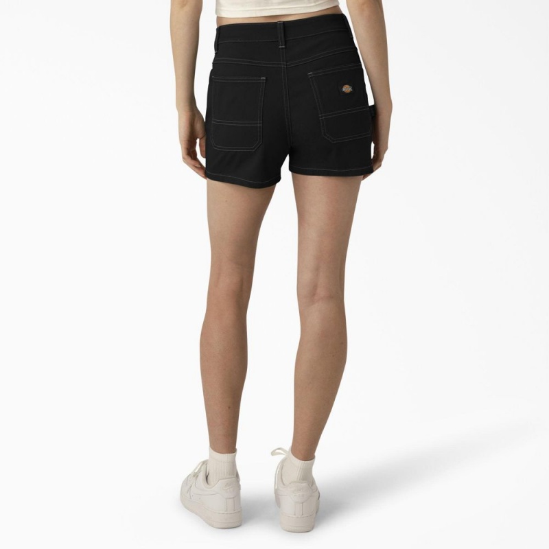 Black Dickies Carpenter Women's Shorts | 301-PMLINO