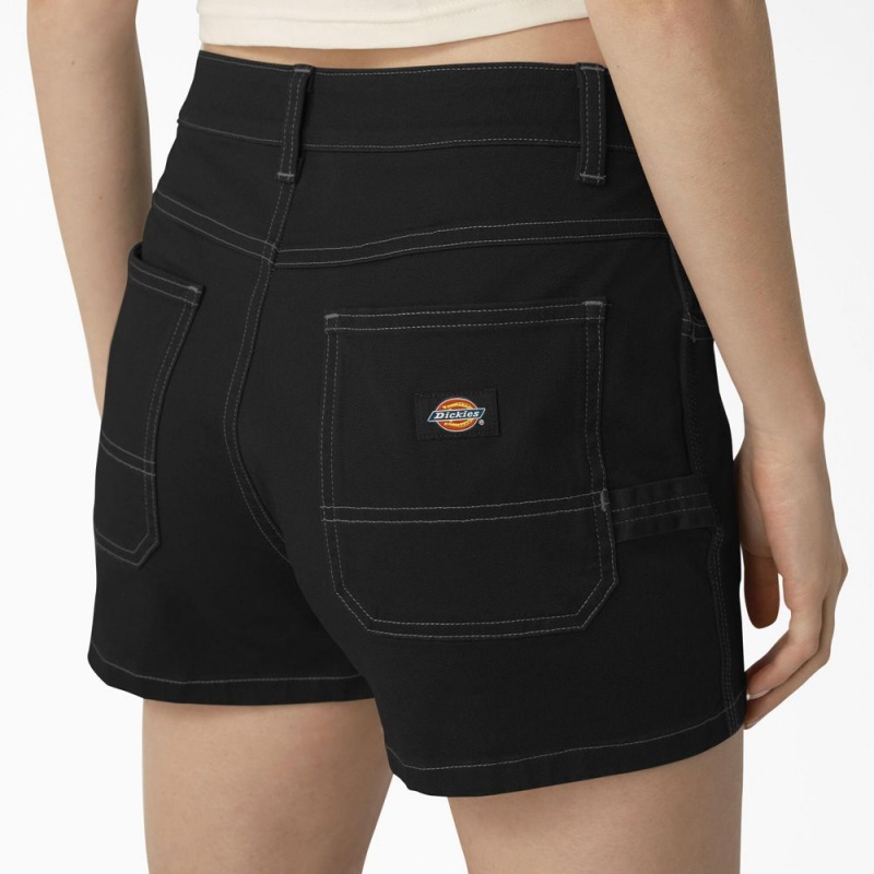 Black Dickies Carpenter Women's Shorts | 301-PMLINO