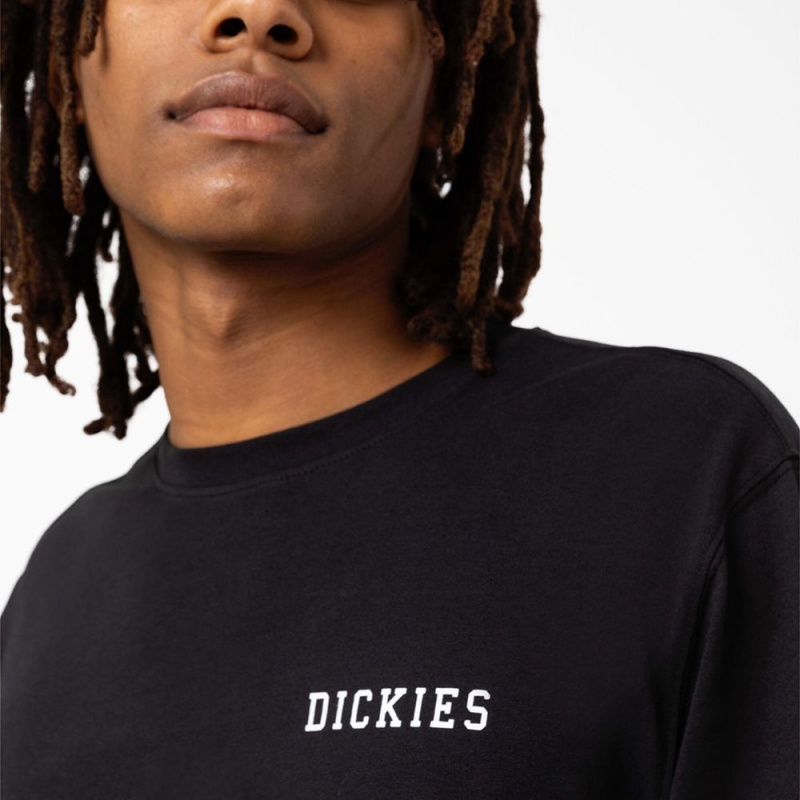 Black Dickies Cleveland Long Sleeve Men's T-Shirt | 107-DAYNZR