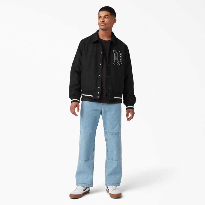 Black Dickies Collegiate Men's Jacket | 701-PGLETZ