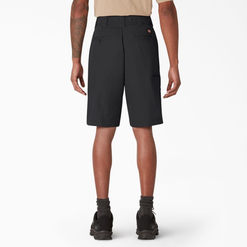 Black Dickies Cooling Active Waist Men's Shorts | 793-ASIEOH